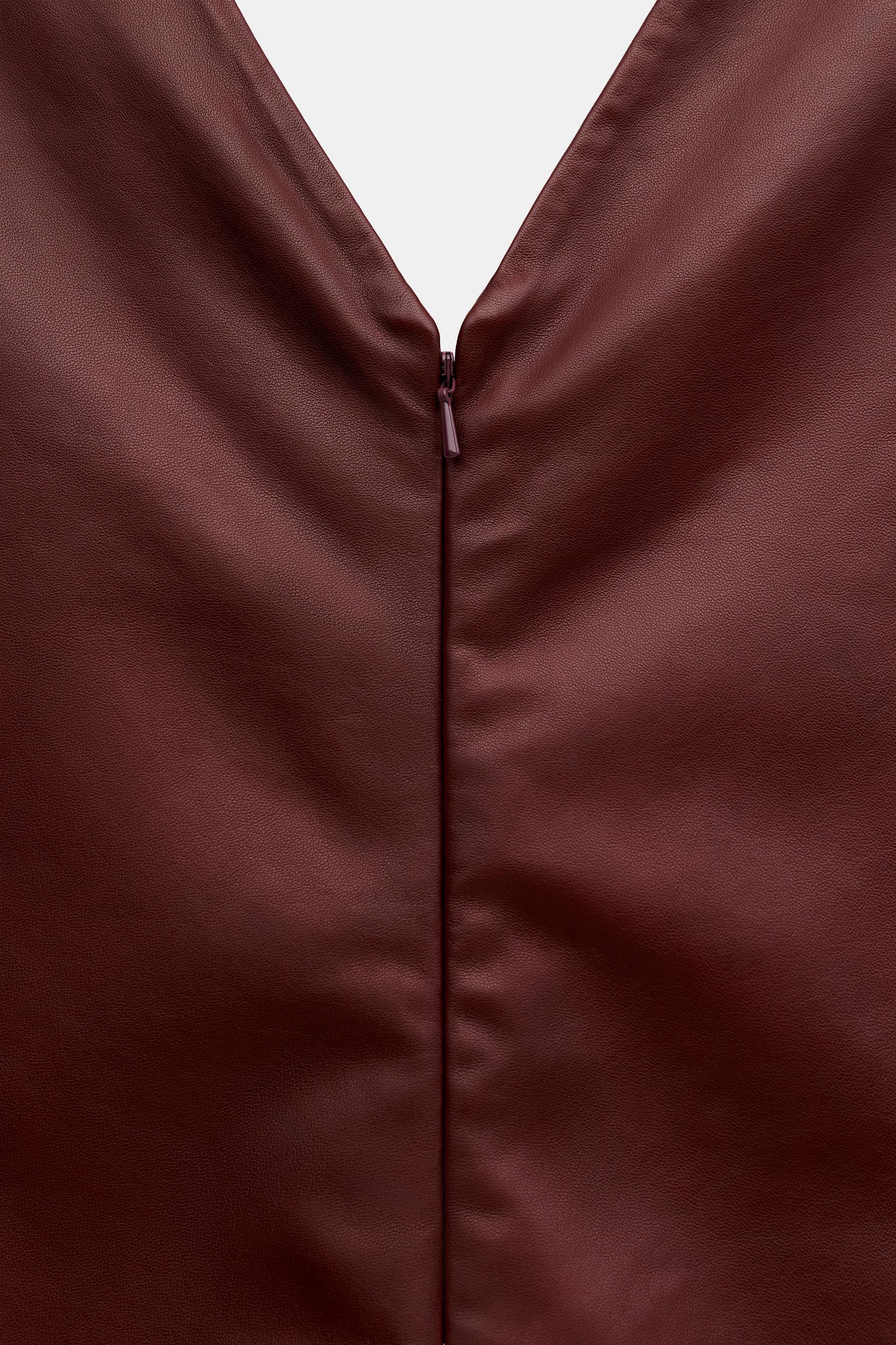 100% LEATHER MIDI DRESS ZW COLLECTION