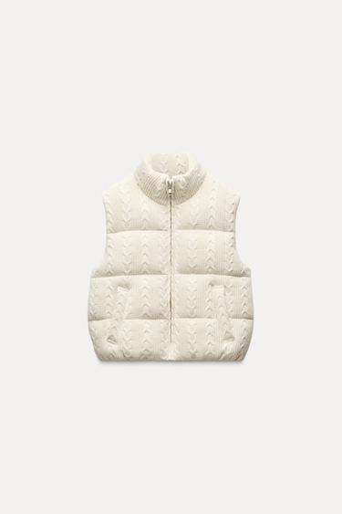 COLETE ACOLCHOADO DE TRICÔ - Cru da Zara