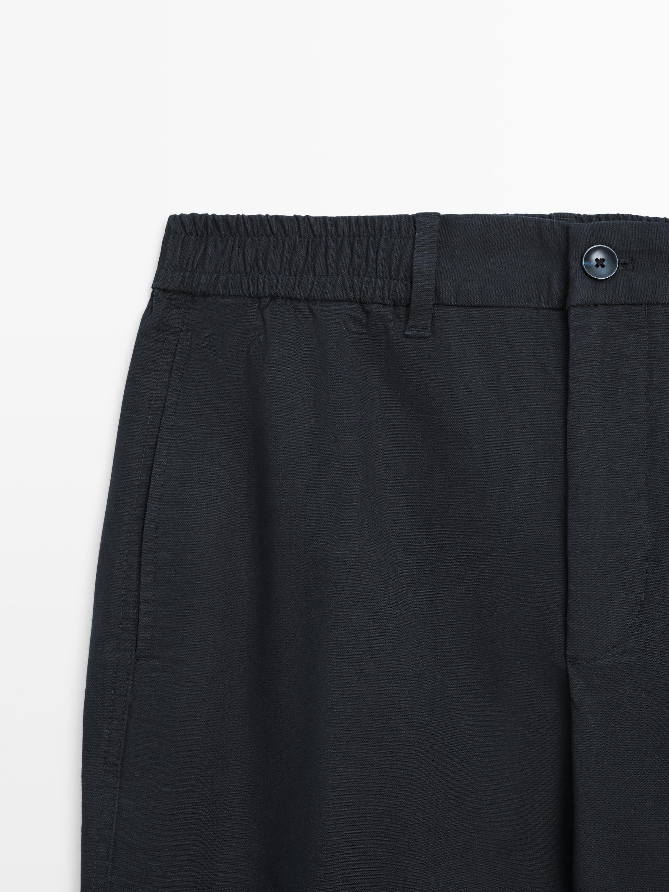 Cotton blend jogger fit trousers