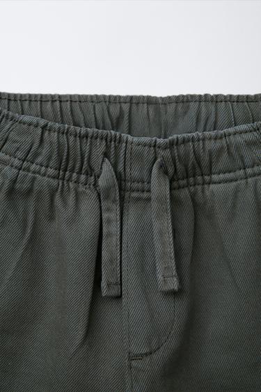 STRAIGHT FLOWING CARGO BERMUDA SHORTS - Dark khaki by Zara - Image 2