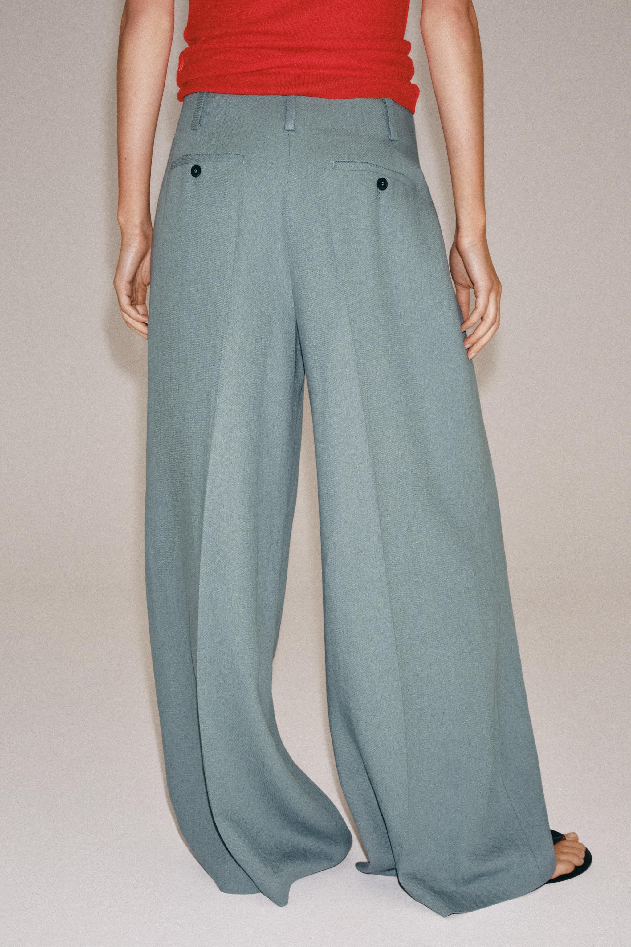 ZW COLLECTION LINEN PLEATED PANTS