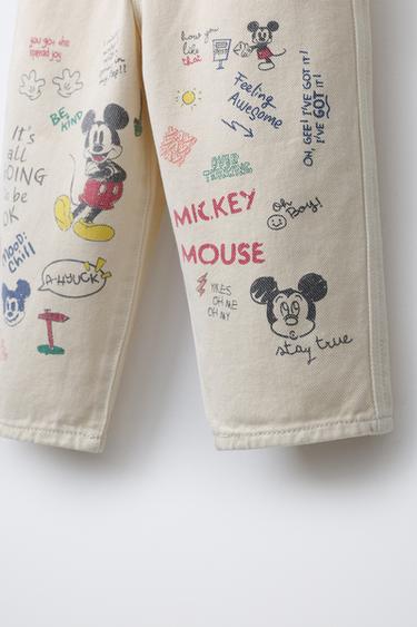 MICKEY MOUSE © DISNEY BALLOON TWILL TROUSERS - Ecru by Zara - Image 3