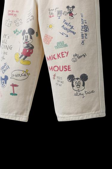 BALLON-HOSE AUS KÖPERSTOFF MIT MICKY MAUS © DISNEY - Cremefarben von Zara