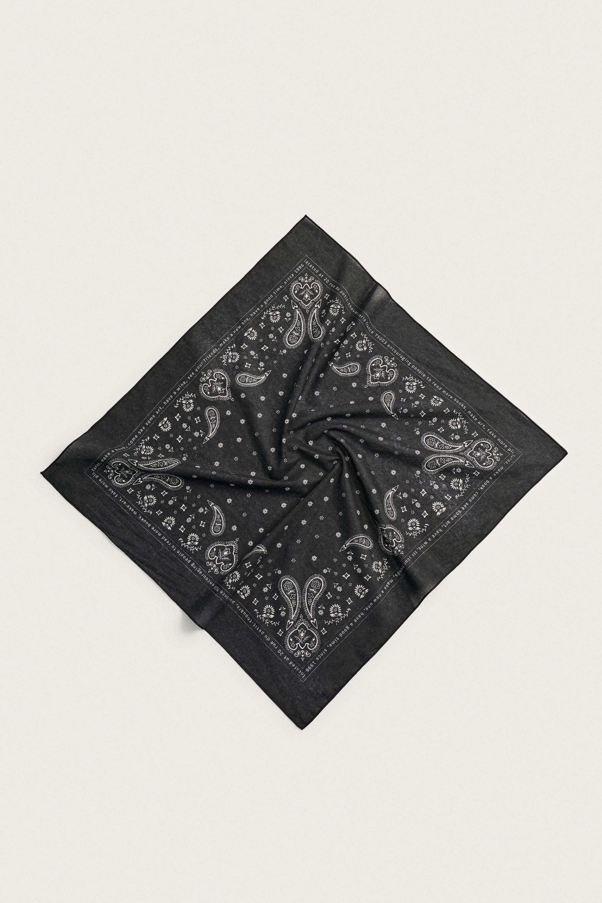 BANDANA PAISLEY INSCRIPTION 0FR. PARIS X ZARA