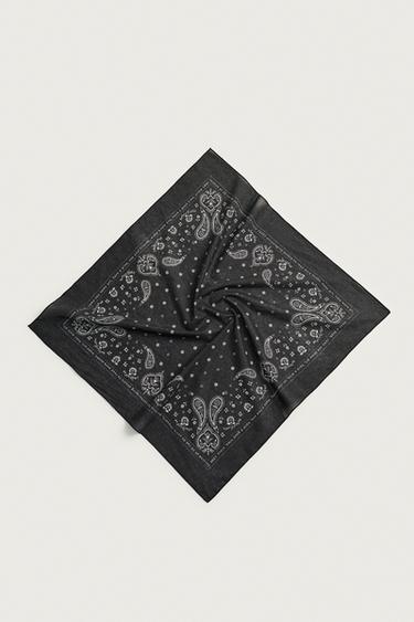 0FR. PARIS X ZARA 텍스트 페이즐리 반다나 - Zara의 블랙 - 이미지 0