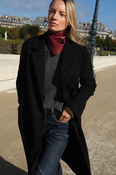 ABRIGO BÁSICO SOFT - Negro de Zara