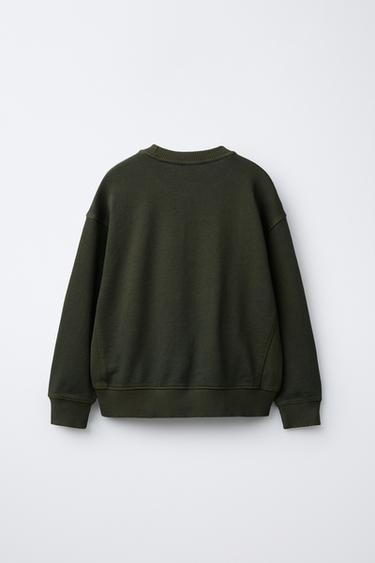 GARMENT DYE SWEATSHIRT - Green by Zara - Image 1