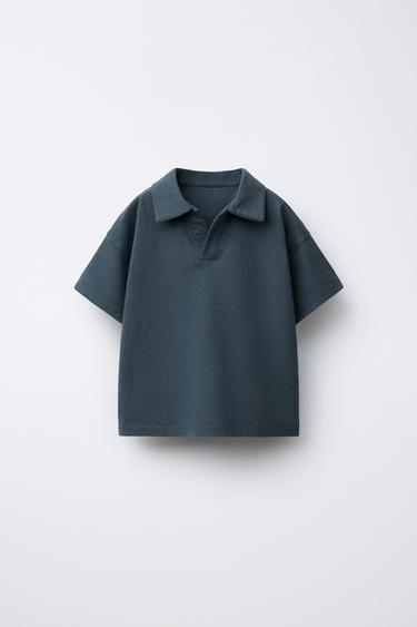 PLAIN POLO SHIRT AND JOGGING BERMUDA SHORTS SET - Blue by Zara - Image 1
