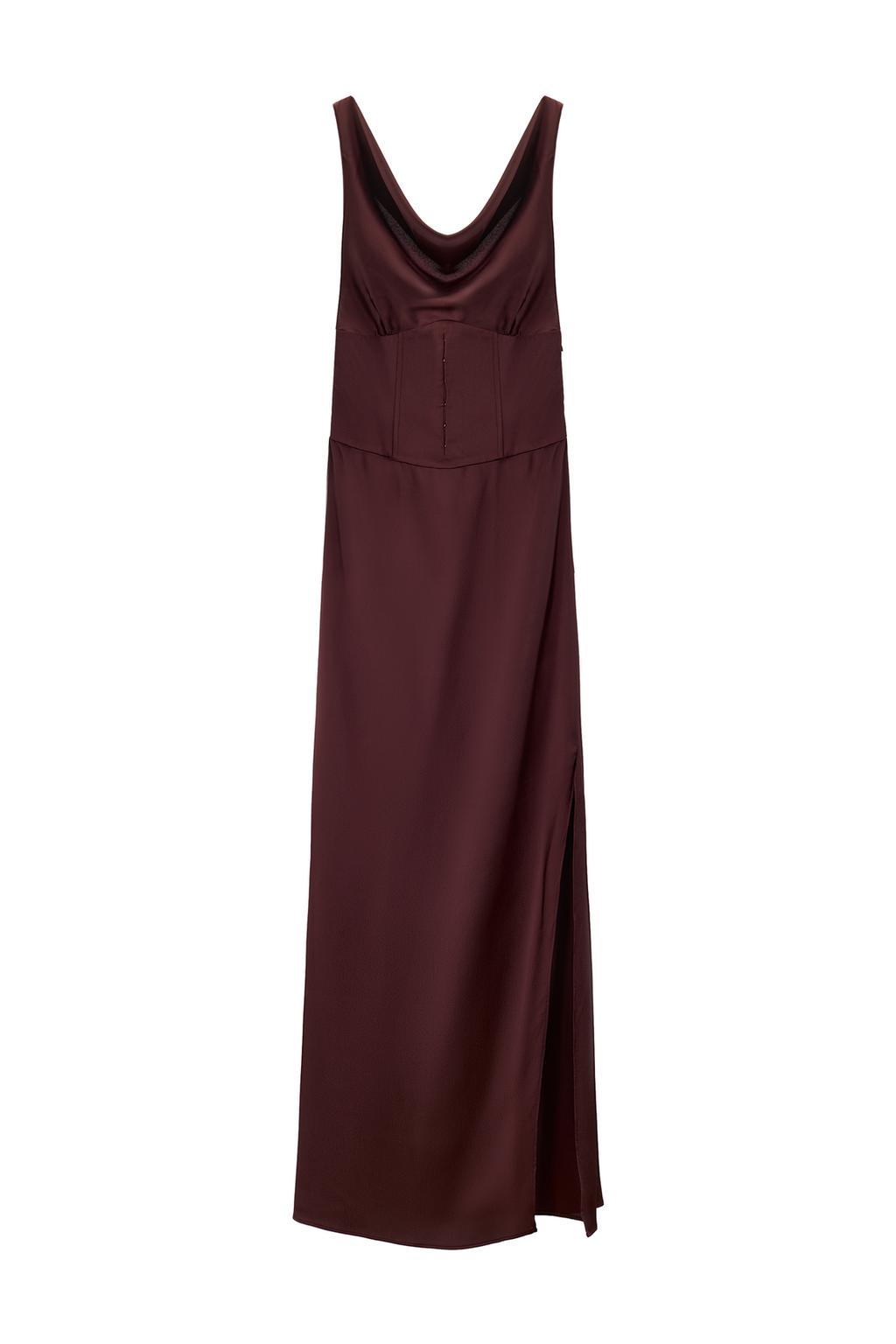 SATIN DRAPED NECK DRESS - image 3