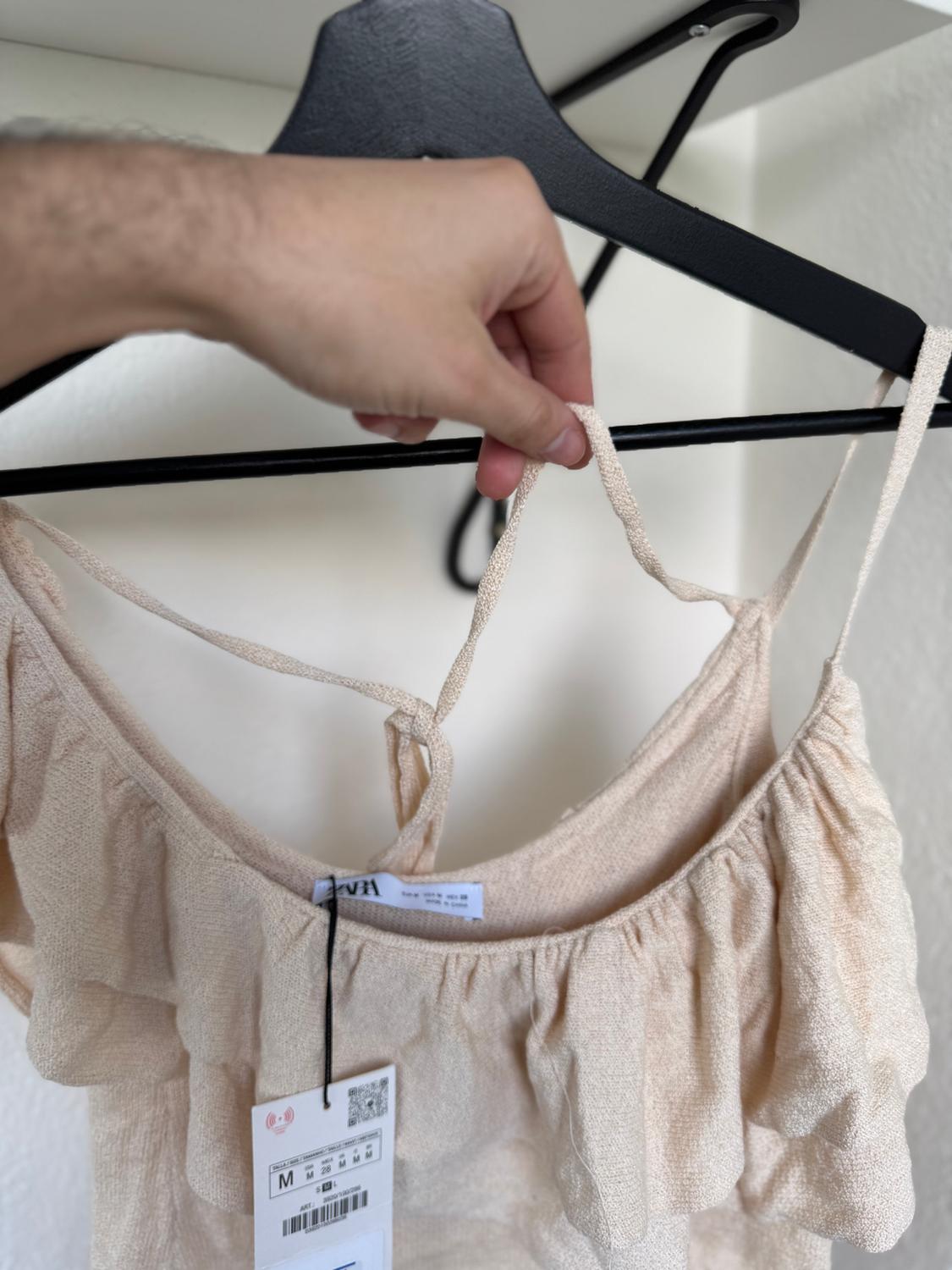 ASYMMETRIC KNIT RUFFLED TOP - Image 4