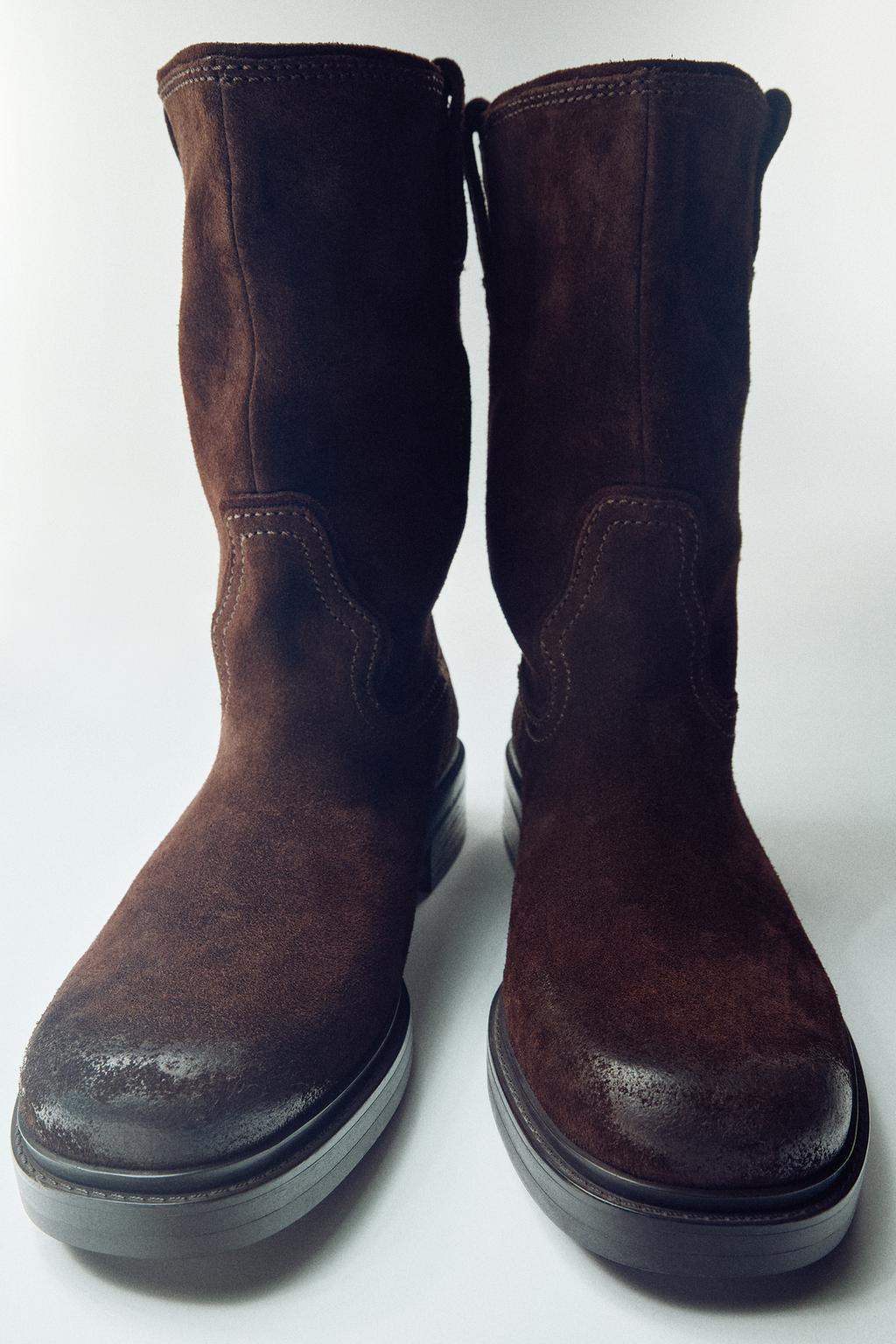 FLAT SPLIT SUEDE ANBOOTS