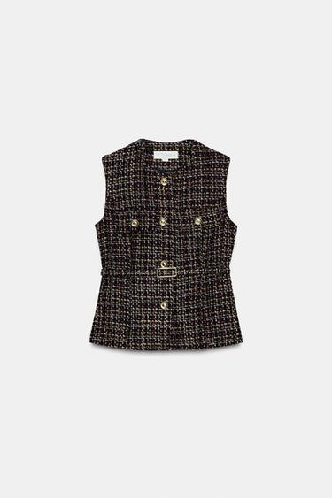 GILET STRUCTURÉ CEINTURE - Multicolore de Zara - Image 6