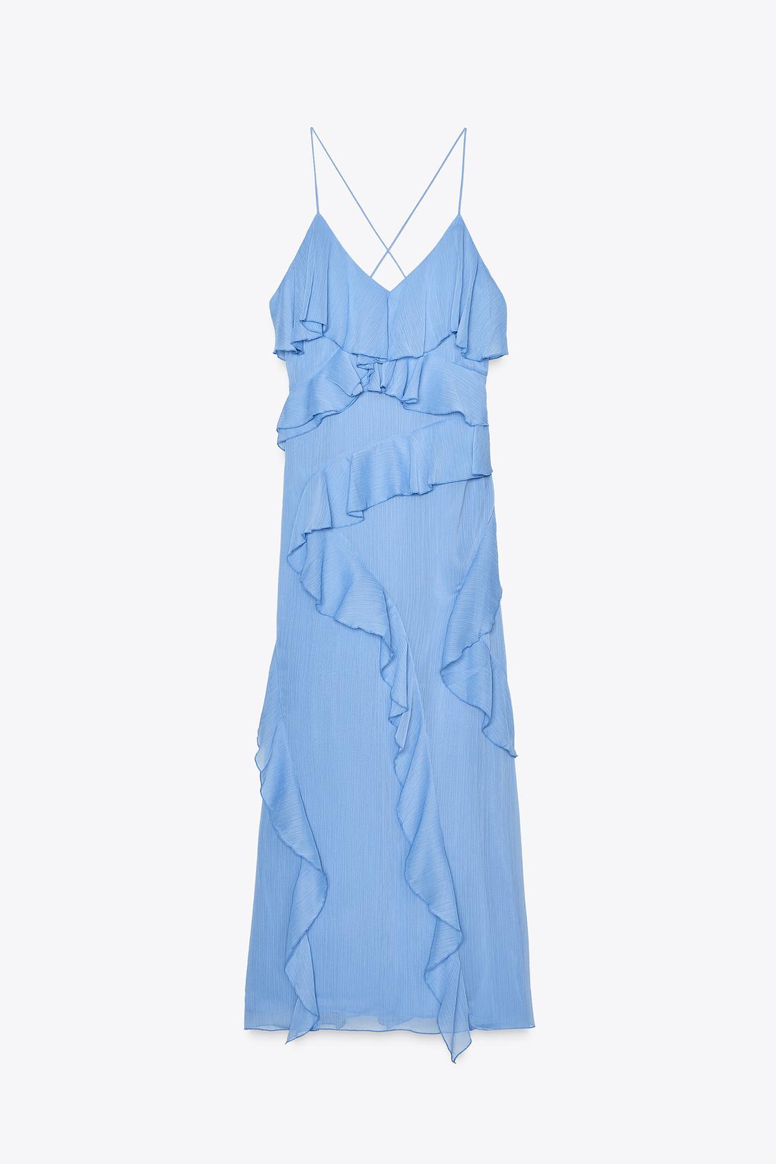 ZW COLLECTION RUFFLED DRESS - Mid-blue by Zara - Image 6
