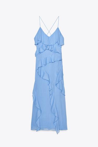 ZW COLLECTION RUFFLED DRESS - Mid-blue by Zara - Image 6