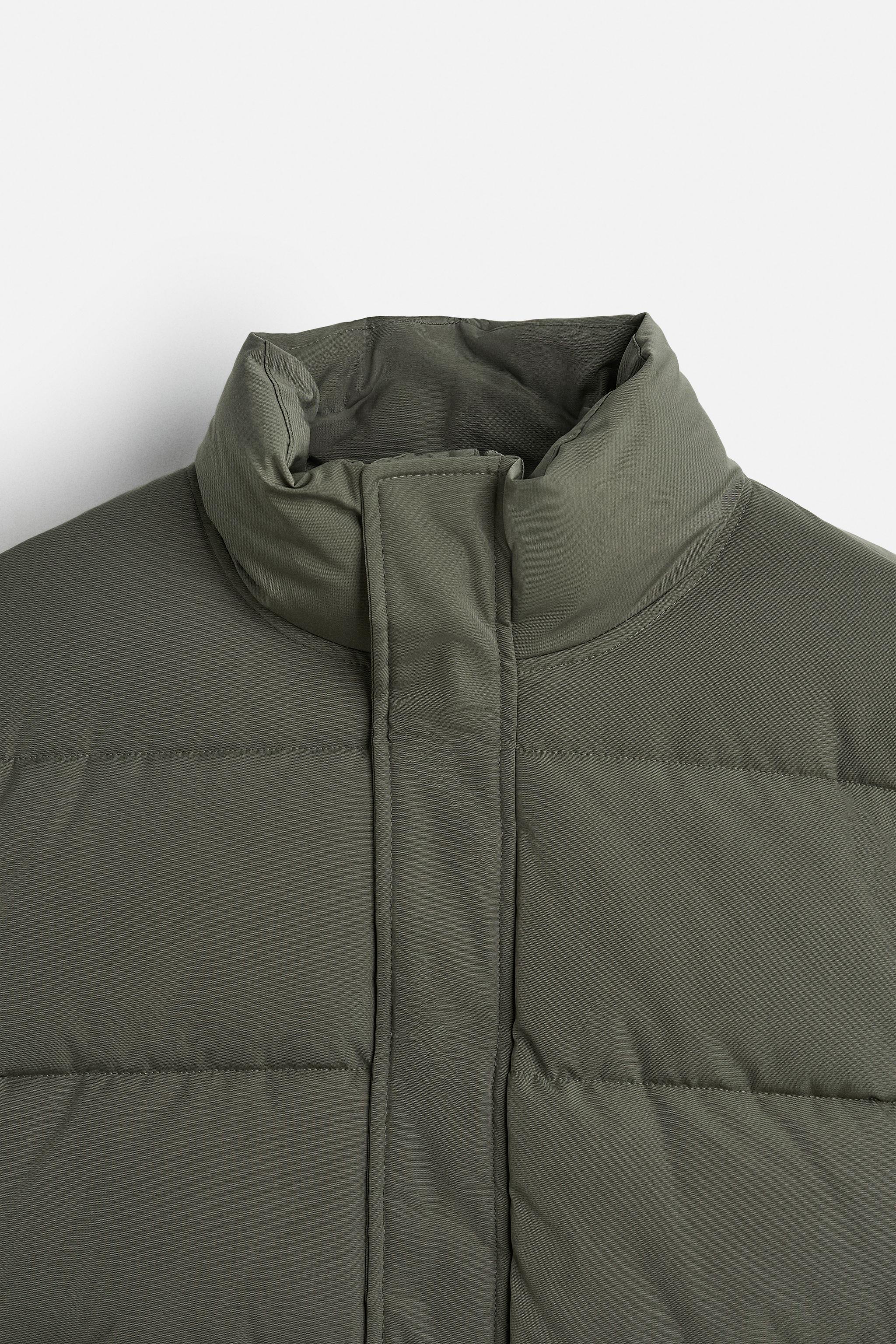 BOXY FIT QUILTED JACKET - Dark khaki | ZARA United States