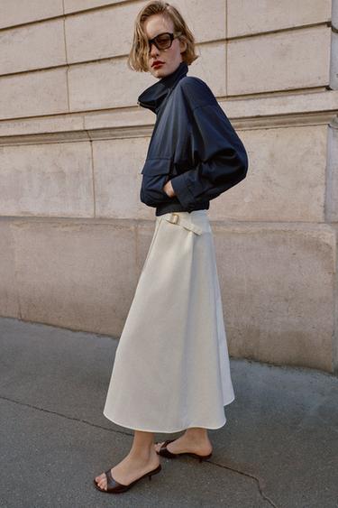 HIGH COLLAR JACKET WITH FLAP POCKETS - Navy blue by Zara - Image 5