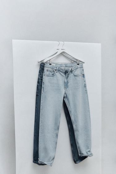ДЖИНСЫ STRAIGHT FIT ИЗ ХЛОПКА И ЛИОЦЕЛЛА — СИНИЙ от Zara