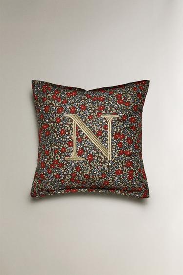 FLORAL CHRISTMAS LETTER 'N' CUSHION - Multicoloured by Zara - Image 0