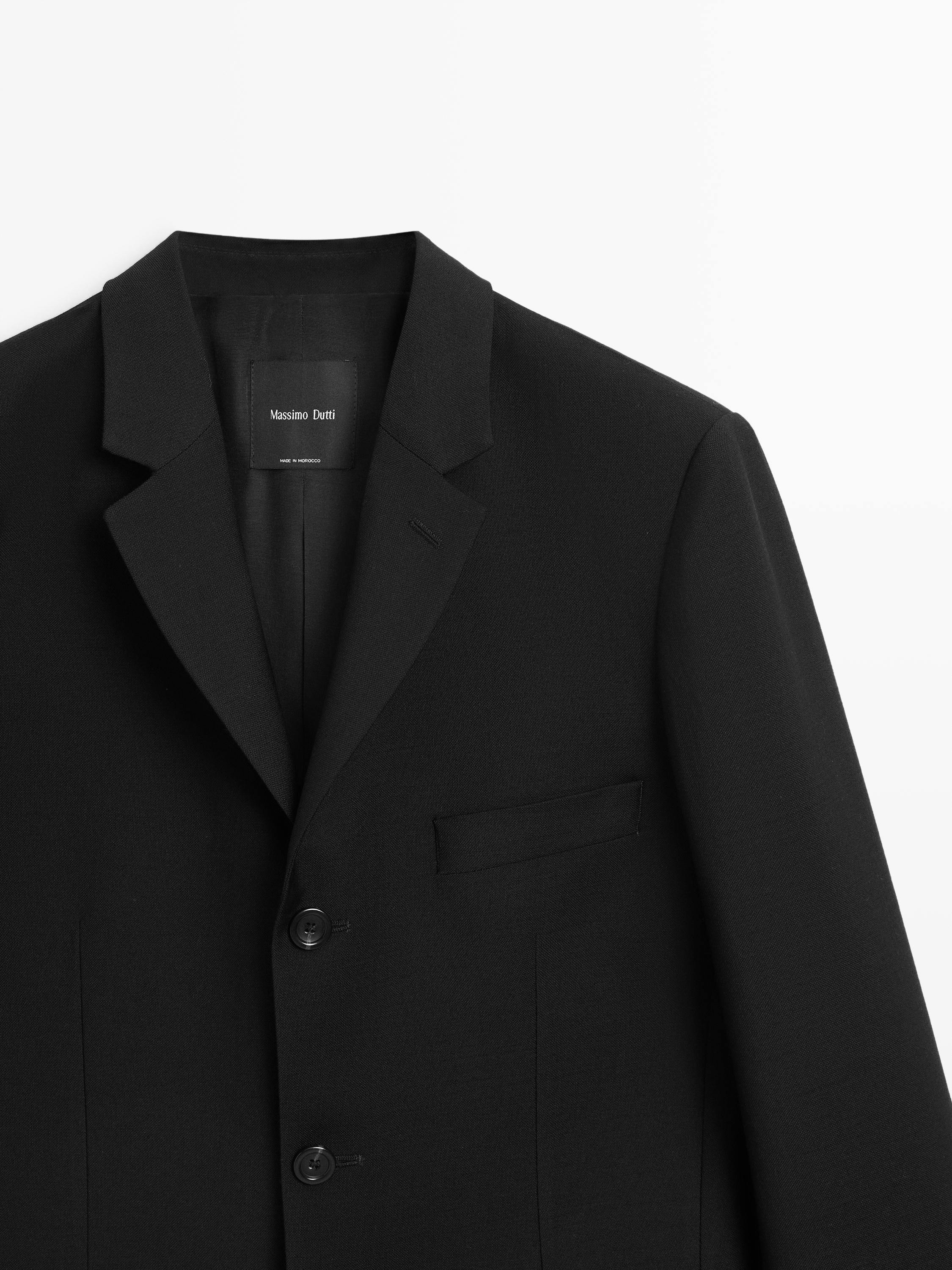 100% wool three-button blazer