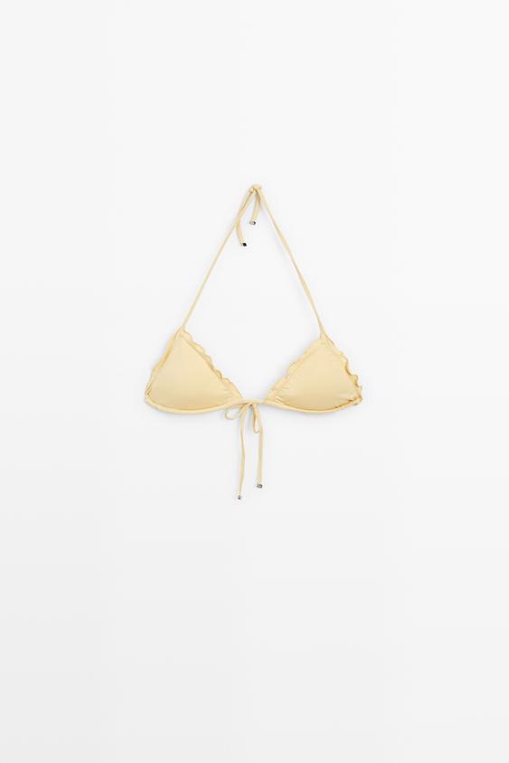 Ruffled triangle bikini top from Zara - $70