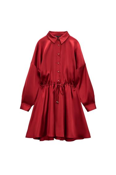 SATIN SHIRT DRESS