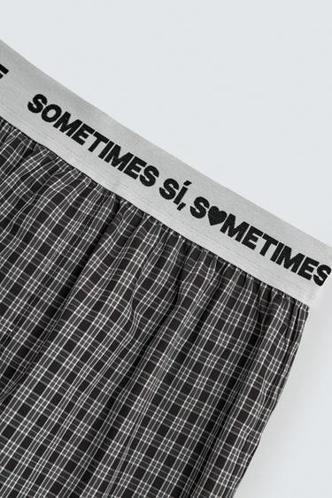 BOXER EN POPELINE JACQUARD AVEC TAILLE - Gris de Zara - Image 3