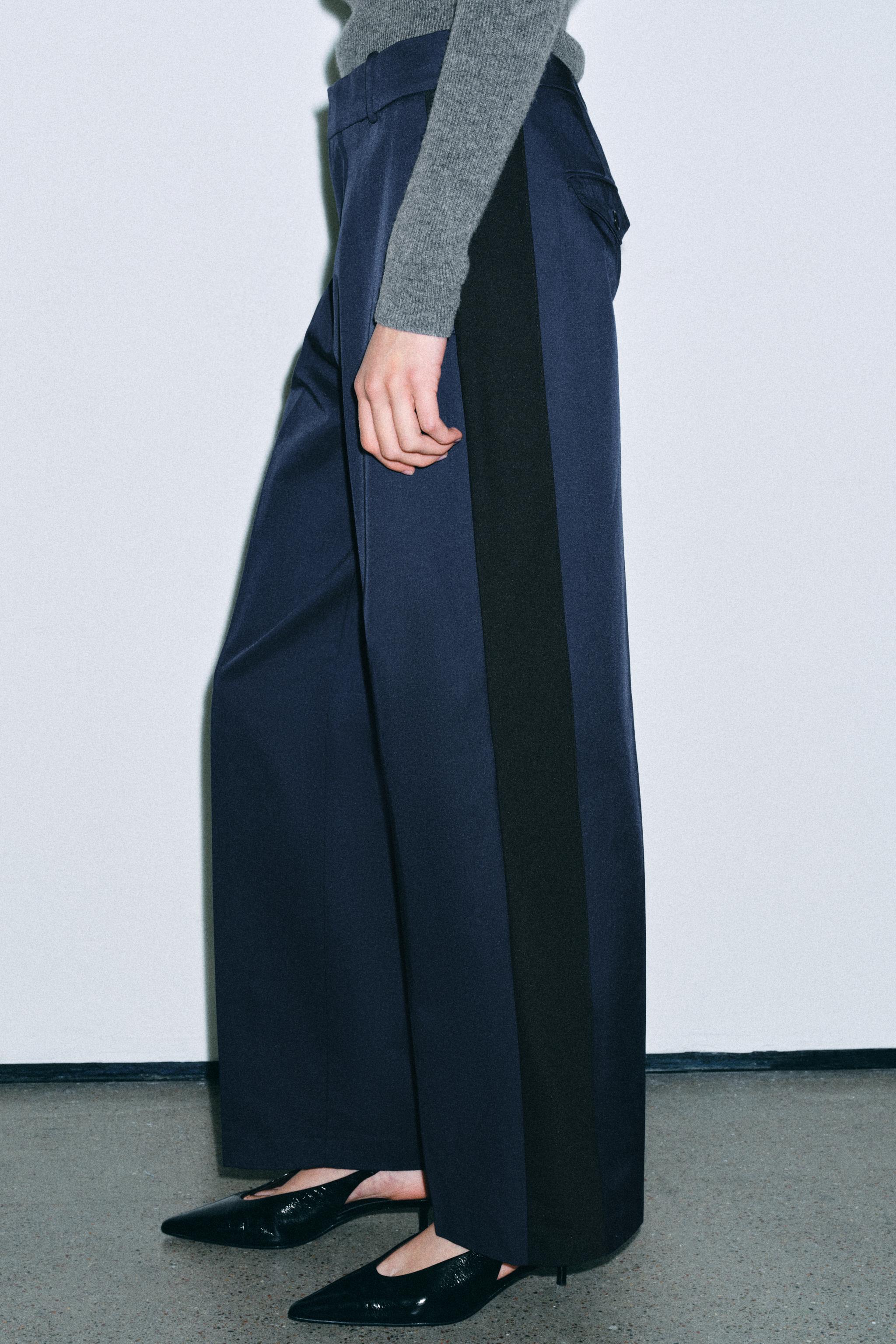 PANTALON BANDE CONTRASTE POCHES ZW COLLECTION