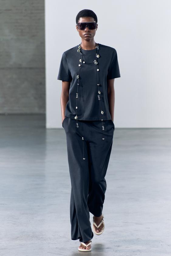 HEAVY COTTON TSHIRT AND PANTS MATCHING SET ZARA United States