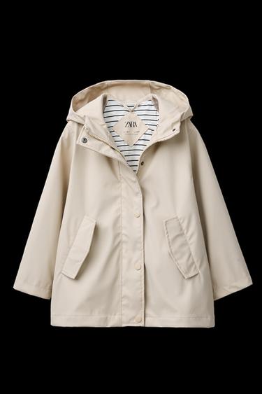 WATER-REPELLENT RUBBERISED RAINCOAT - Sand by Zara - Image 0