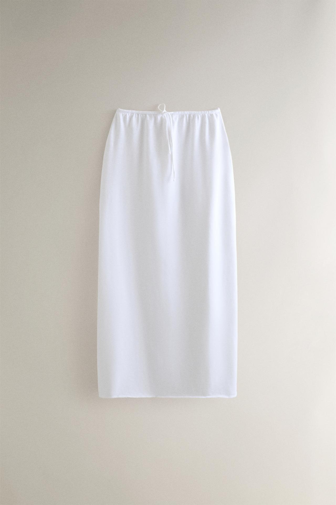 COTTON MIDI SKIRT — White