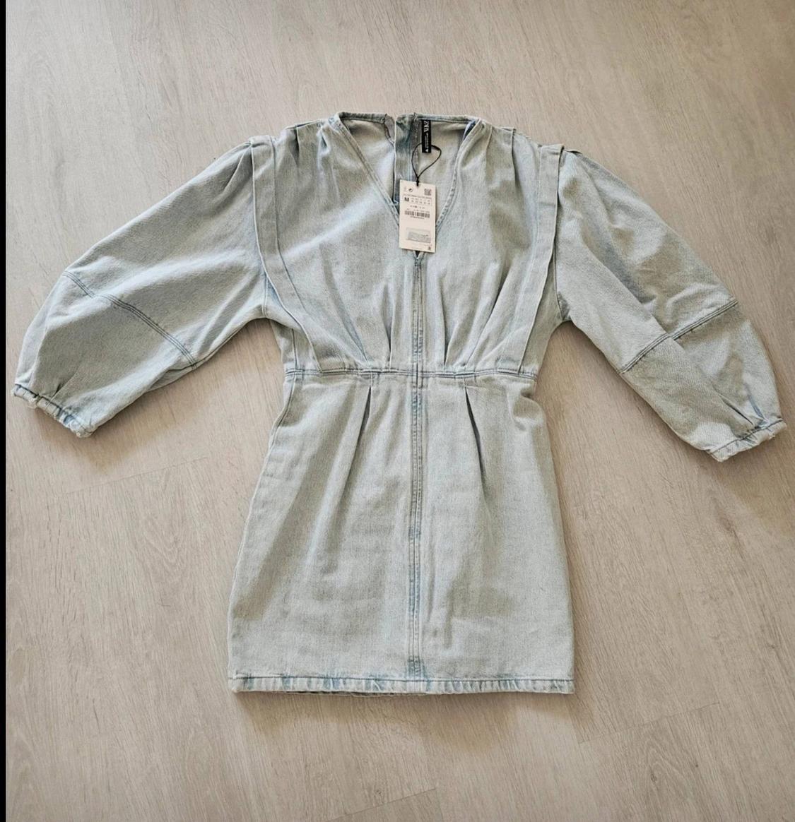 PLEATED DENIM DRESS - Image 3