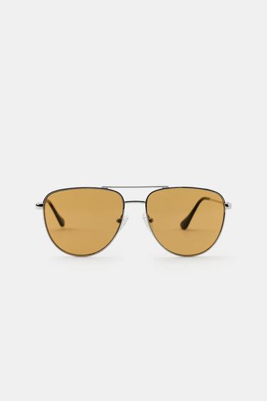 METAL AVIATOR SUNGLASSES - Silver by Zara - Image 0