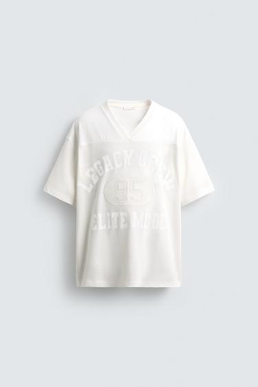Zara COMBINATION TEXT T-SHIRT - White