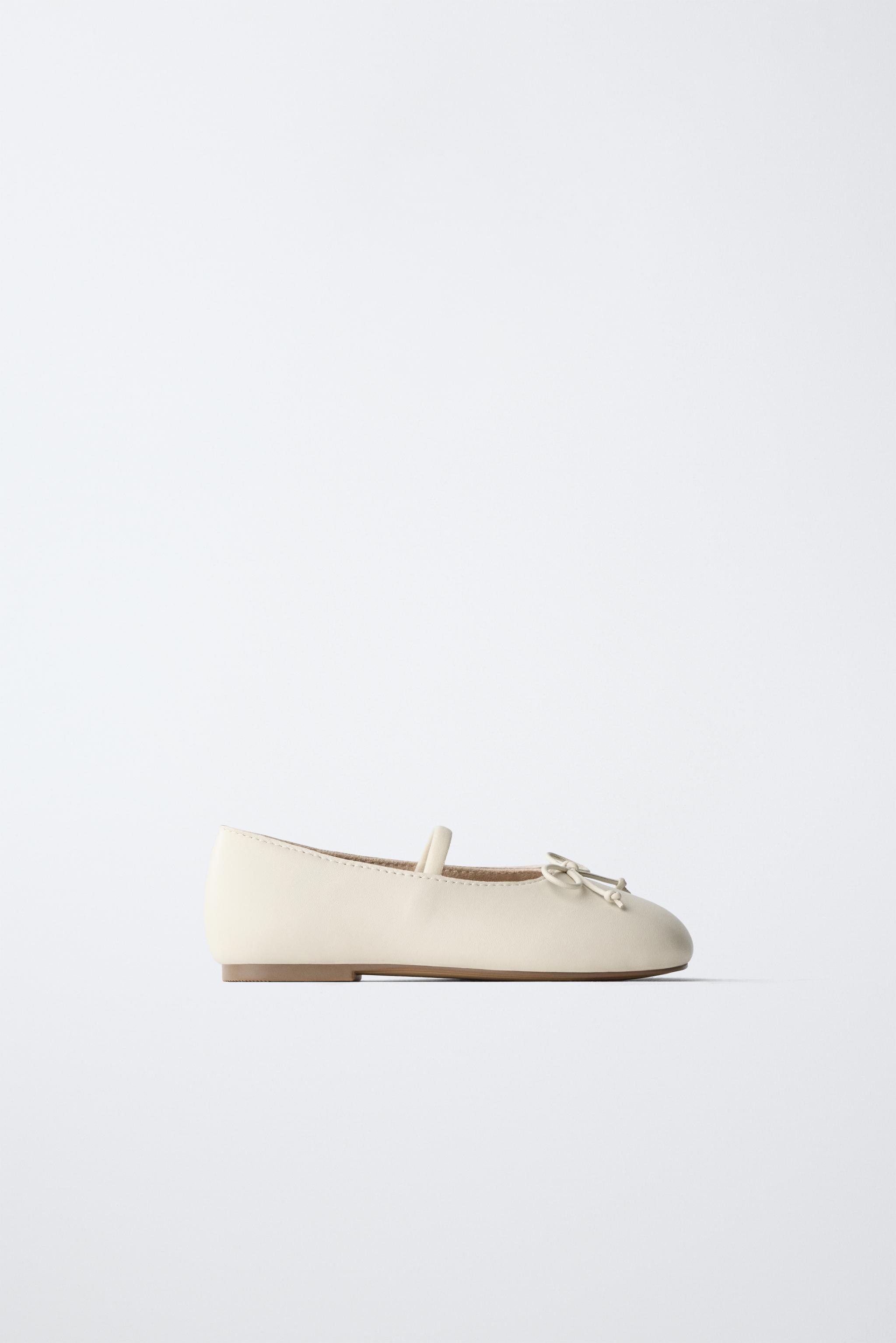 レザーリボンバレエシューズ - ホワイト | ZARA Japan / 日本