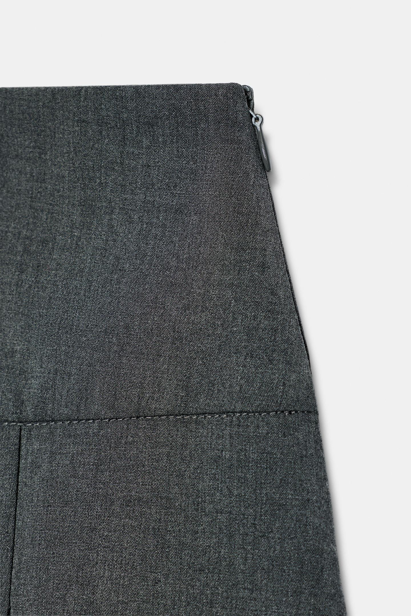 Женская юбка Zara Plaid Pleated Skirt, цвет: Тёмный серый — фото 8