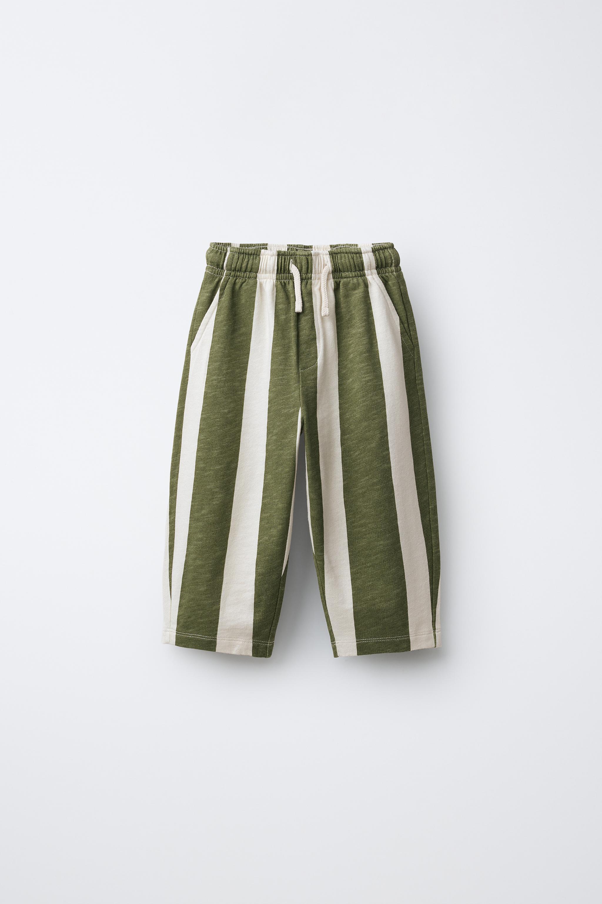 STRIPED STRAIGHT PLUSH PANTS