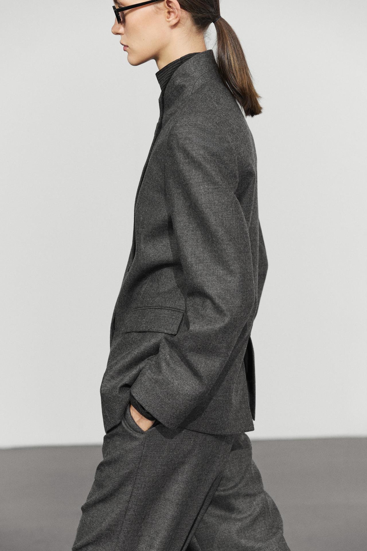 100% wool flannel suit blazer — Cobalt