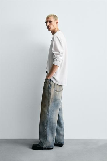 JEAN BAGGY FIT EFFET VINTAGE - Bleu clair de Zara - Image 3