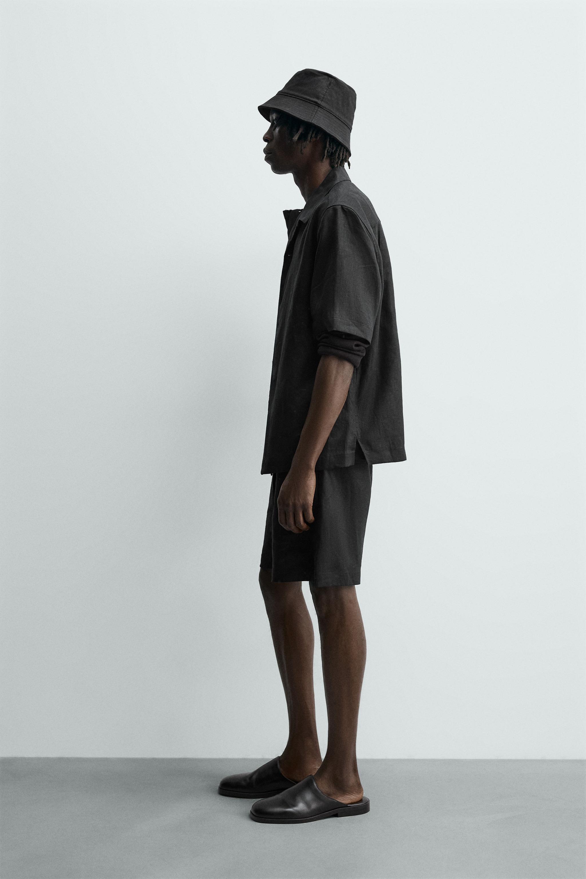 Мужские рубашки Zara 100% LINEN RELAXED FIT SHIRT — фото 4