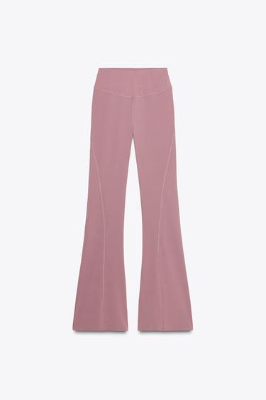 PANTALÓN FLARE SEAMLESS POLIAMIDA - Malva de Zara