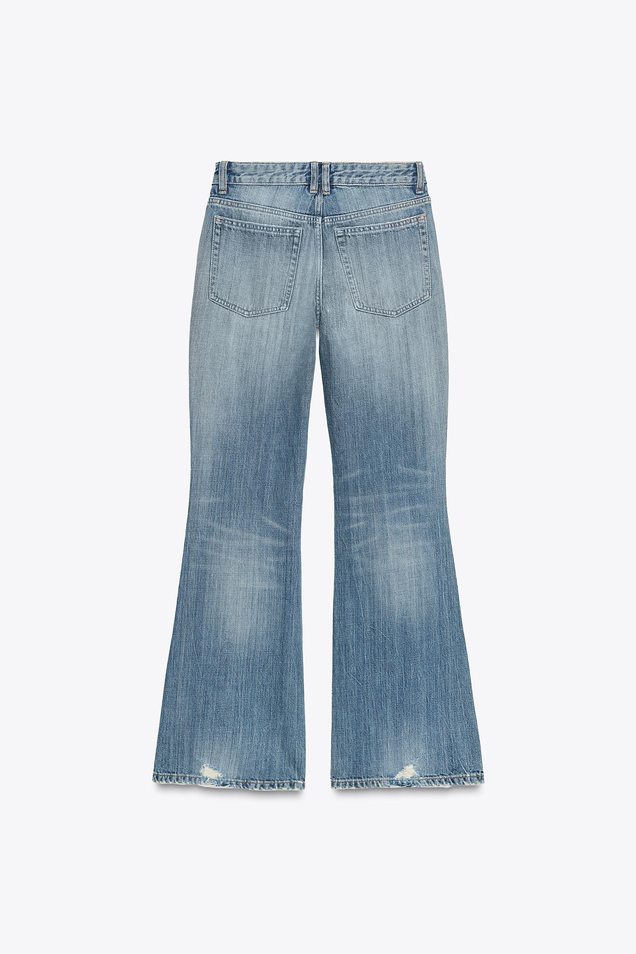 TRF LOW-RISE FLARE JEANS - Light blue | ZARA Thailand