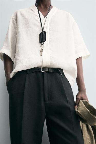 CHEMISE 100 % LIN - Blanc de Zara - Image 4