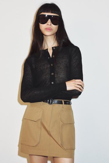 HENLEY KNIT JUMPER - Black by Zara