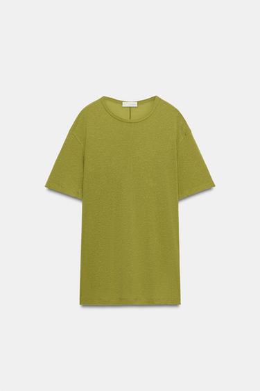 تيشيرت OVERSIZE انسيابي - ليموني فلور الخاص بـ Zara