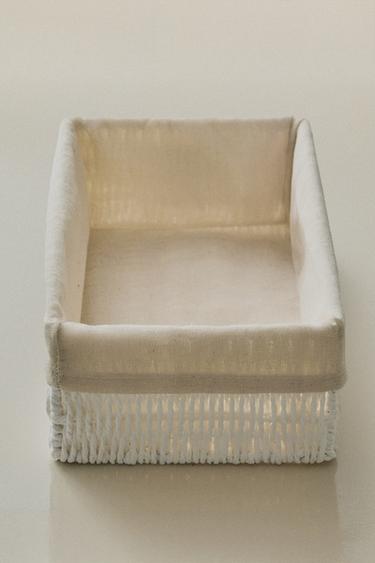 RECTANGULAR BASKET WITH COTTON LINING - White by Zara