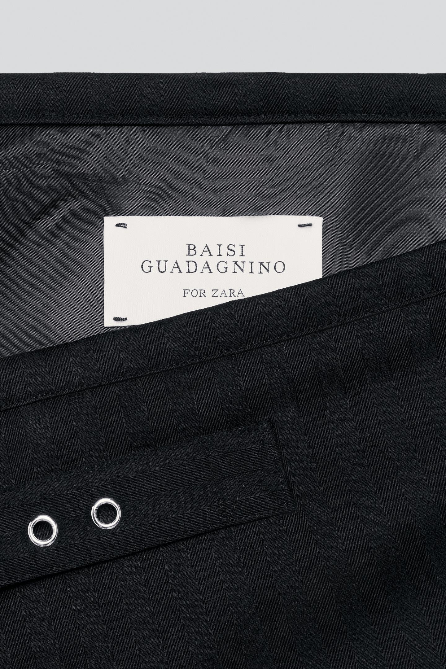 Мужская юбка Zara Herringbone Kilt, цвет: Чёрный — фото 5