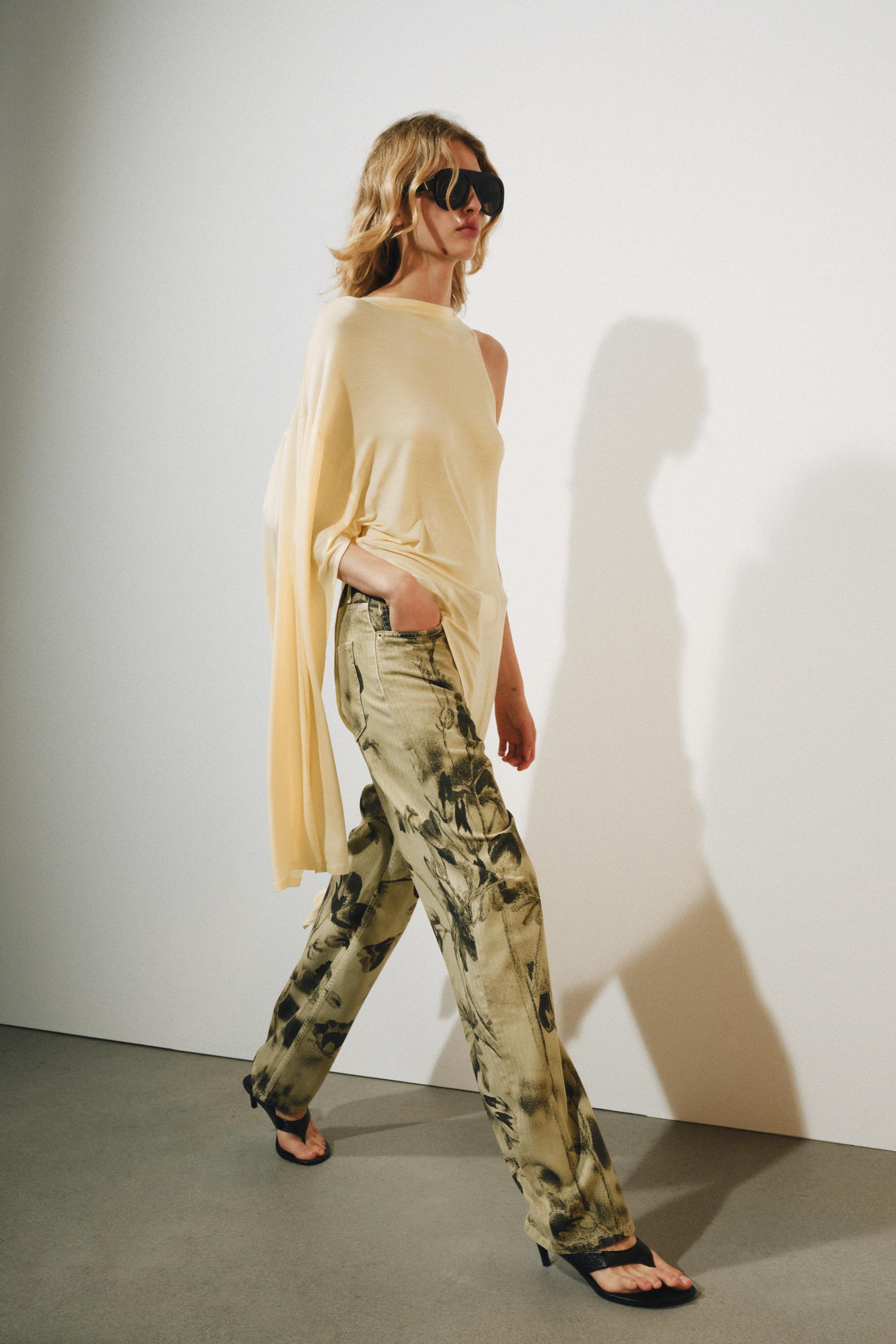 FLOWY ASYMMETRIC TOP — Yellow