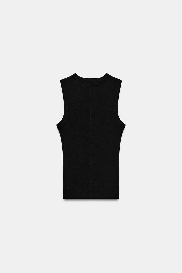 Blusa de tirantes acanalada 5