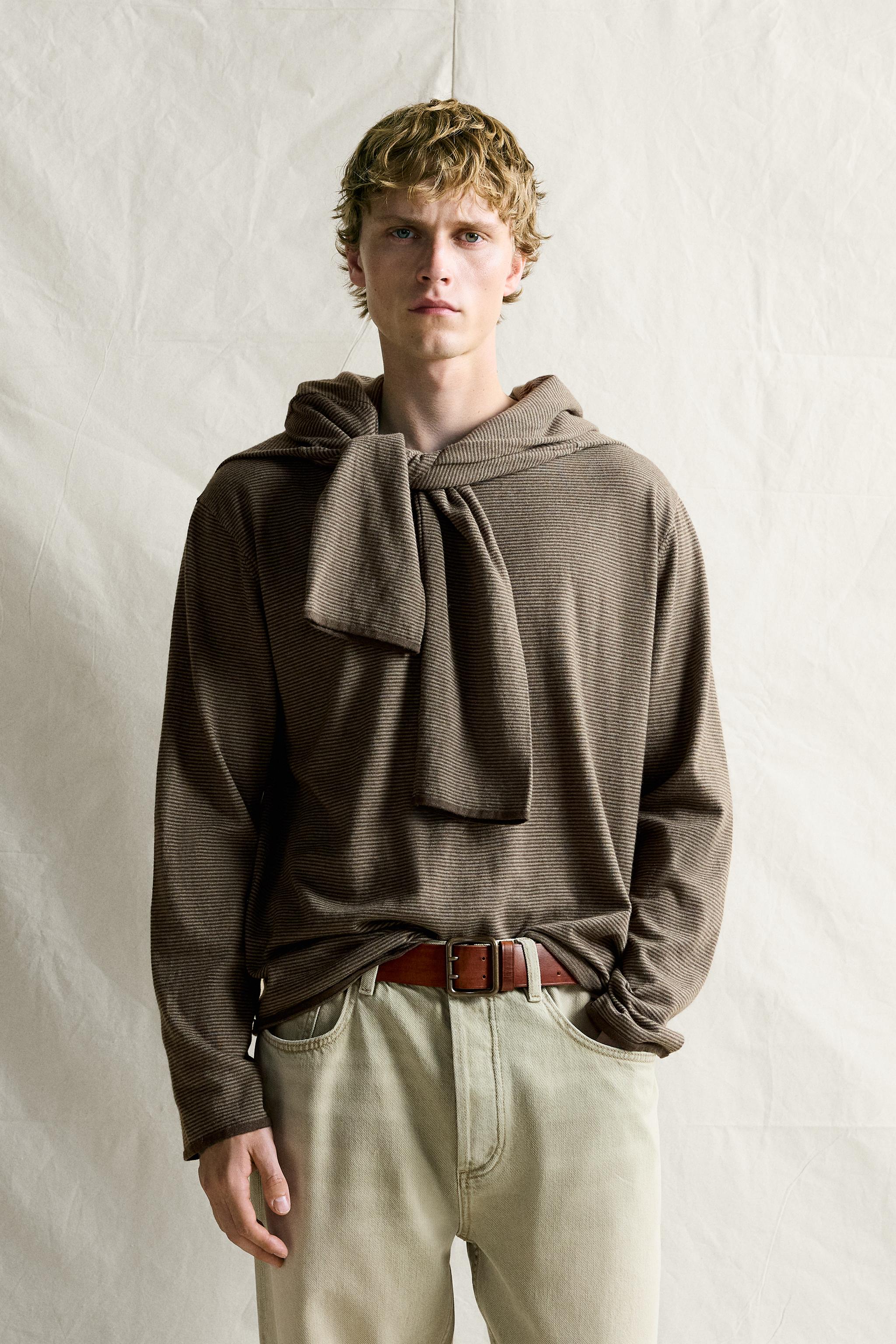 PULL À RAYURES EN COTON ET CACHEMIRE