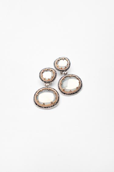 Zara SPARKLY JEWEL EARRINGS - Gold / Silver